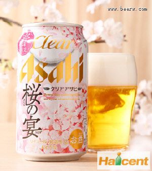 朝日啤酒推出限量版樱花罐啤酒