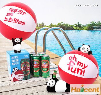 青岛啤酒韩国市场推出沙滩球套餐